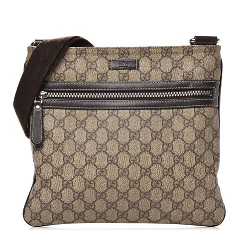 gucci gg supreme monogram small messenger bag dark brown|gucci monogram messenger bag.